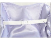 сатенена виолетова бална шаферска рокля с коланче