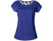 сексапилна фланелка в наситено синьо с гол гръб