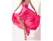 дамска вечерна къса или дълга луксозна абитуриентска рокля 2 в 1