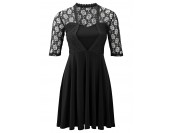 официална рокля с дантелени ръкави и гръб в 2 гами