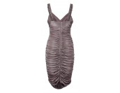 вечерна абитуриентска рокля в цвят капучино с деко камъни