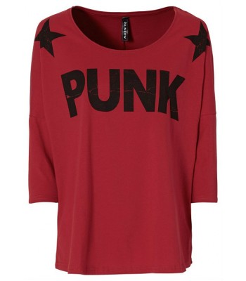 PUNK фланелка с широк дизайн в червено PUNK фланелка с широк дизайн в червено